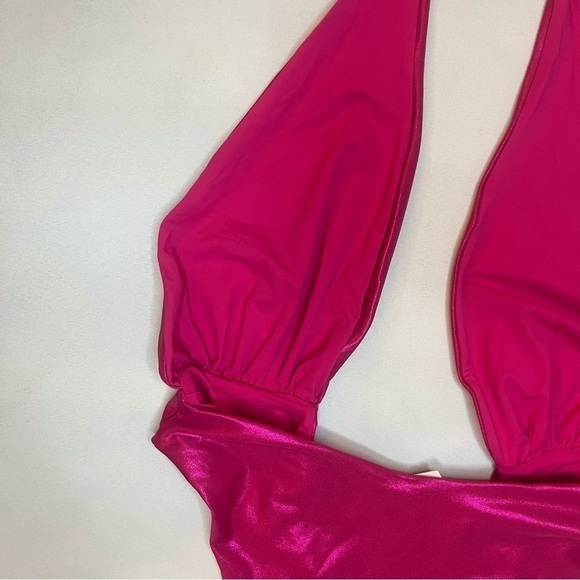 Urban Outfitters Out From Under Marina Metallic Pink One Piece Swimsuit Sz M NWT - Picture 14 of 16